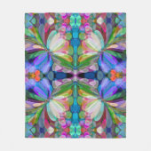 Dragonfly Wildflower Garden Abstract Bloemen Fleece Deken (Voorkant)