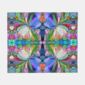 Dragonfly Wildflower Garden Abstract Bloemen Fleece Deken (Voorkant (Horizontaal))