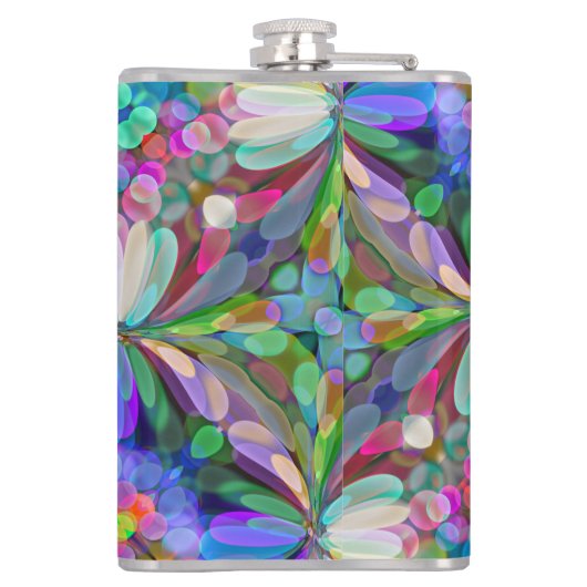 Dragonfly Wildflower Garden Abstract Bloemen Heupfles (Achterkant)