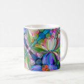 Dragonfly Wildflower Garden Abstract Bloemen Koffiemok (Voorkant rechts)