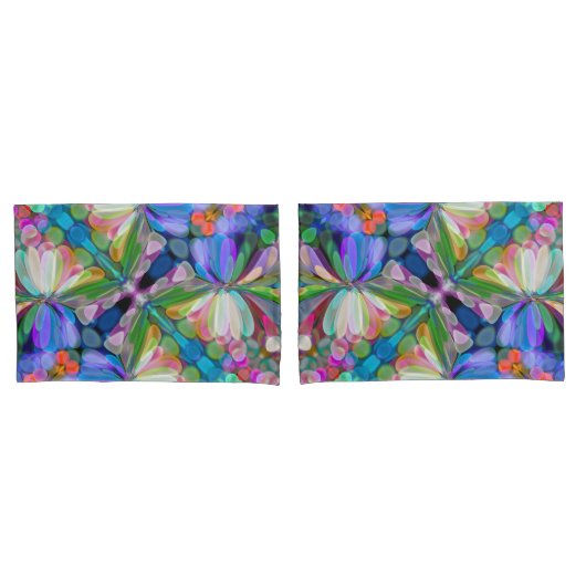 Dragonfly Wildflower Garden Abstract Bloemen Kussensloop (Voorkant-Set)