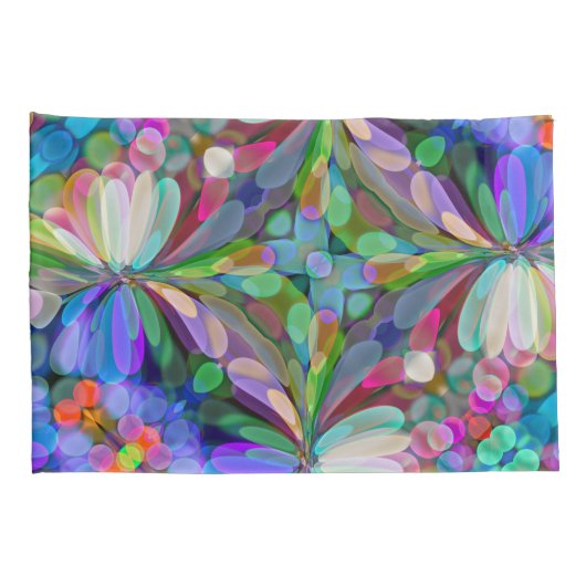 Dragonfly Wildflower Garden Abstract Bloemen Kussensloop (Achterkant-Rechts)