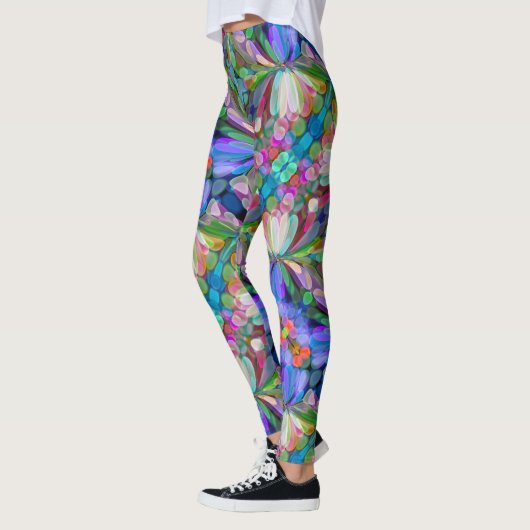 Dragonfly Wildflower Garden Abstract Bloemen Leggings (Links)