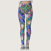 Dragonfly Wildflower Garden Abstract Bloemen Leggings (Voorkant)