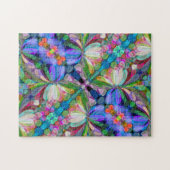 Dragonfly Wildflower Garden Abstract Bloemen Legpuzzel (Horizontaal)