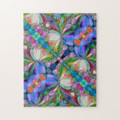 Dragonfly Wildflower Garden Abstract Bloemen Legpuzzel (Verticaal)