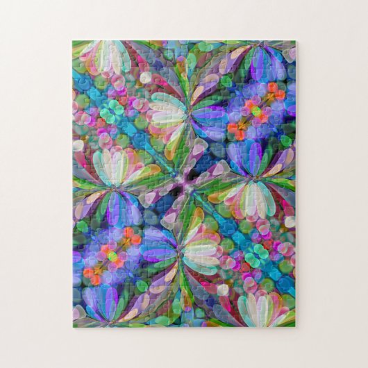 Dragonfly Wildflower Garden Abstract Bloemen Legpuzzel (Verticaal)