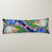 Dragonfly Wildflower Garden Abstract Bloemen Lichaamskussen (Achterkant)