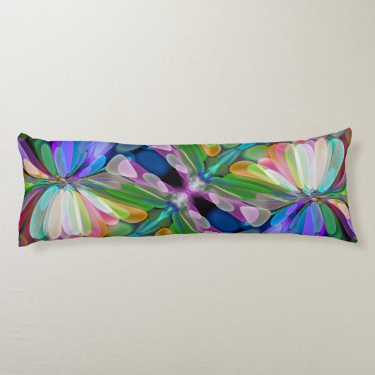 Dragonfly Wildflower Garden Abstract Bloemen Lichaamskussen (Achterkant)