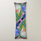 Dragonfly Wildflower Garden Abstract Bloemen Lichaamskussen (Achterkant (Verticaal))