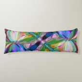 Dragonfly Wildflower Garden Abstract Bloemen Lichaamskussen (Voorkant)