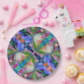 Dragonfly Wildflower Garden Abstract Bloemen Papieren Bordje (Feest)