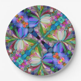 Dragonfly Wildflower Garden Abstract Bloemen Papieren Bordje