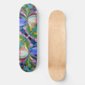 Dragonfly Wildflower Garden Abstract Bloemen Persoonlijk Skateboard (Voorkant)
