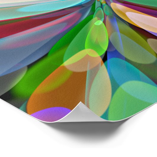 Dragonfly Wildflower Garden Abstract Bloemen Poster (Hoek)