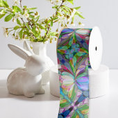 Dragonfly Wildflower Garden Abstract Bloemen Satijnen Lint