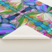 Dragonfly Wildflower Garden Abstract Bloemen Sherpa Deken (3/4)