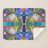 Dragonfly Wildflower Garden Abstract Bloemen Sherpa Deken (Voorkant (horizontaal))