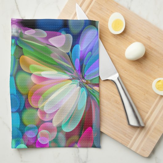 Dragonfly Wildflower Garden Abstract Bloemen Theedoek (Quarter Fold)