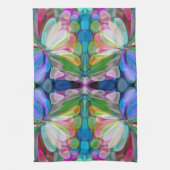 Dragonfly Wildflower Garden Abstract Bloemen Theedoek (Verticaal)