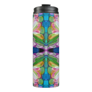 Dragonfly Wildflower Garden Abstract Bloemen Thermosbeker