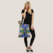 Dragonfly Wildflower Garden Abstract Bloemen Tote Bag (Op model)