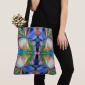 Dragonfly Wildflower Garden Abstract Bloemen Tote Bag (Dichtbij)