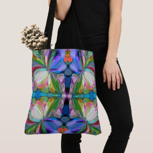 Dragonfly Wildflower Garden Abstract Bloemen Tote Bag