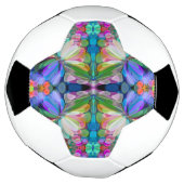 Dragonfly Wildflower Garden Abstract Bloemen Voetbal (Gedraaid)