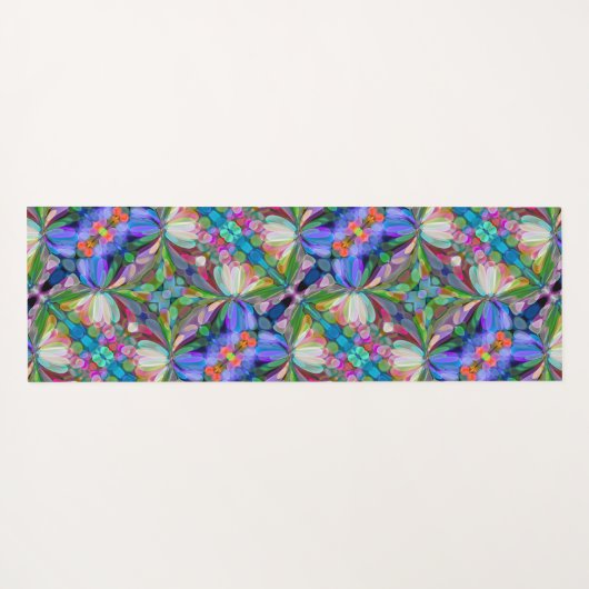 Dragonfly Wildflower Garden Abstract Bloemen Yogamat (Achterkant (horizontaal))