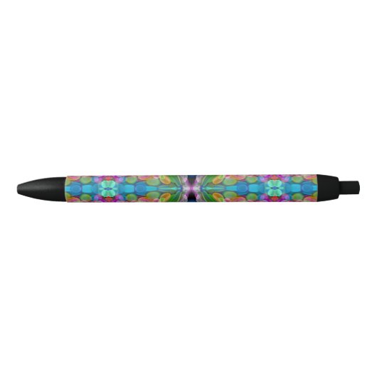 Dragonfly Wildflower Garden Abstract Bloemen Zwarte Inkt Pen (Voorkant)