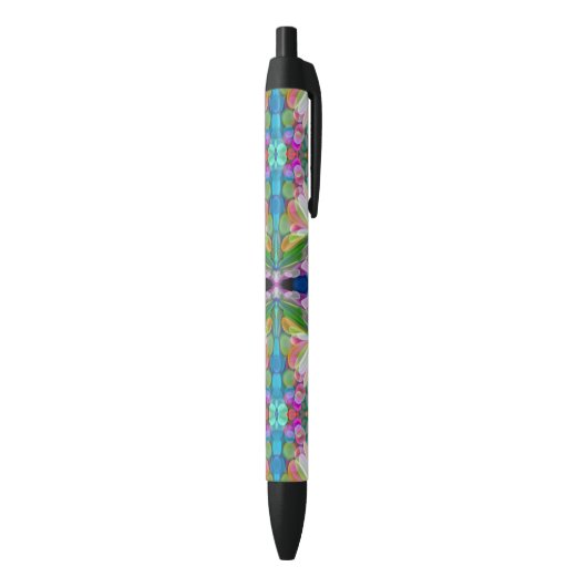Dragonfly Wildflower Garden Abstract Bloemen Zwarte Inkt Pen (Achterkant (Verticaal))