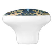 Dragonfly William Morris stijl Blauw & Rood Bloeme Keramische Knop (Zijkant)