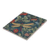Dragonfly William Morris stijl Linkerkant  Tegeltje (Zijkant)
