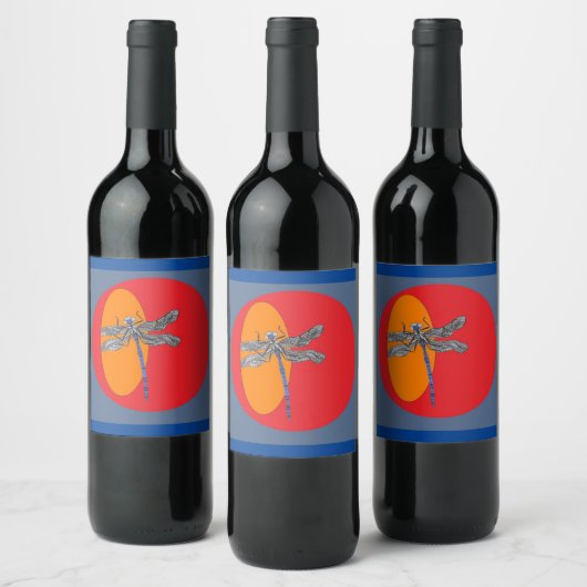 Dragonfly Wine Label Wijn Etiket (Flessen)