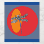 Dragonfly Wine Label Wijn Etiket (Enkel label)