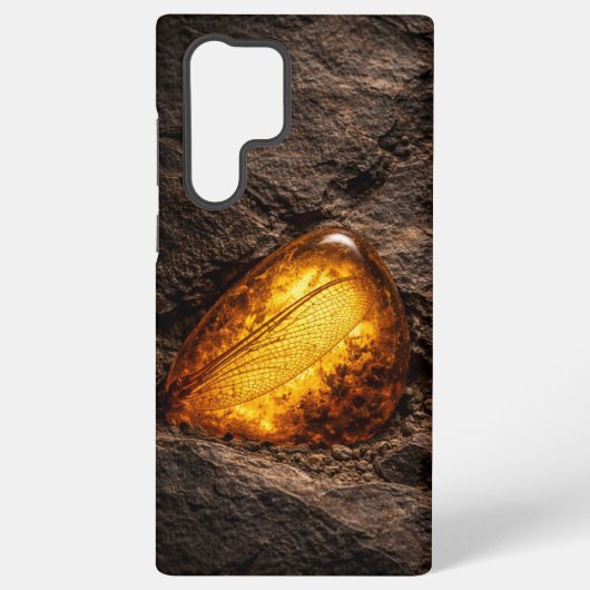 Dragonfly Wing in Amber Samsung Galaxy Hoesje (Achterkant)