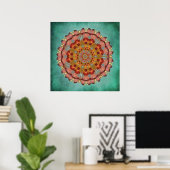 Dragonfly Wing Kaleidoscope Mandala Print (Thuiskantoor)