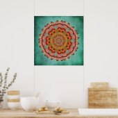 Dragonfly Wing Kaleidoscope Mandala Print (Keuken)
