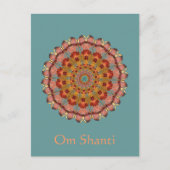 Dragonfly Wing Om Shanti Mandala Briefkaart (Voorkant)