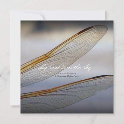 Dragonfly Wings Macro met Shakespeare Quote Kaart (Voorkant)