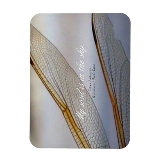 Dragonfly Wings Macro met Shakespeare Quote Magneet (Verticaal)