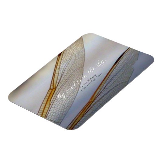Dragonfly Wings Macro met Shakespeare Quote Magneet (Linkerzijde)