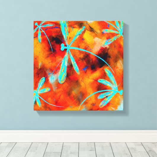 Dragonfly woestijn canvas afdruk (Insitu (Houten vloer))