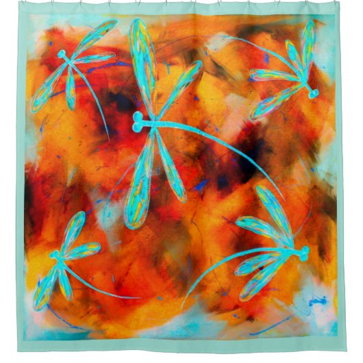 Dragonfly-woestijn Douchegordijn (Voorkant)