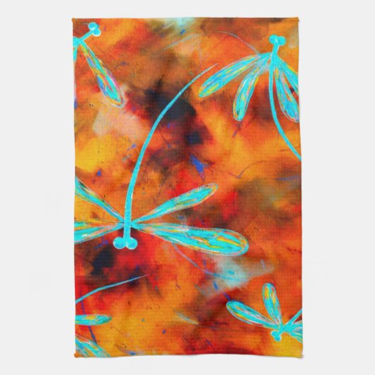 Dragonfly-woestijn Theedoek (Verticaal)