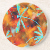 Dragonfly-woestijn Zandsteen Onderzetter (Voorkant)