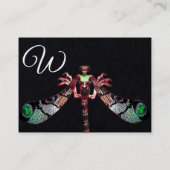 DRAGONFLY WOMAN FANTASY JEWEL Roze zwart Monogram Visitekaartje (Achterkant)