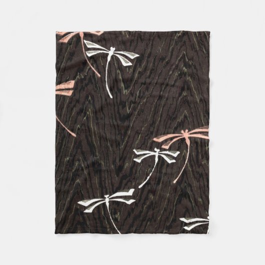 Dragonfly Woodgrain Fleece Deken (Voorkant)