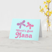 Dragonfly World's Best Nana Gift Kaart (Gele Bloem)